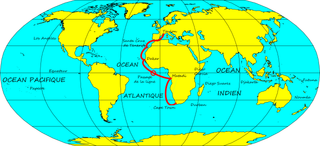 CarteMondeAnnotéeCapeTown